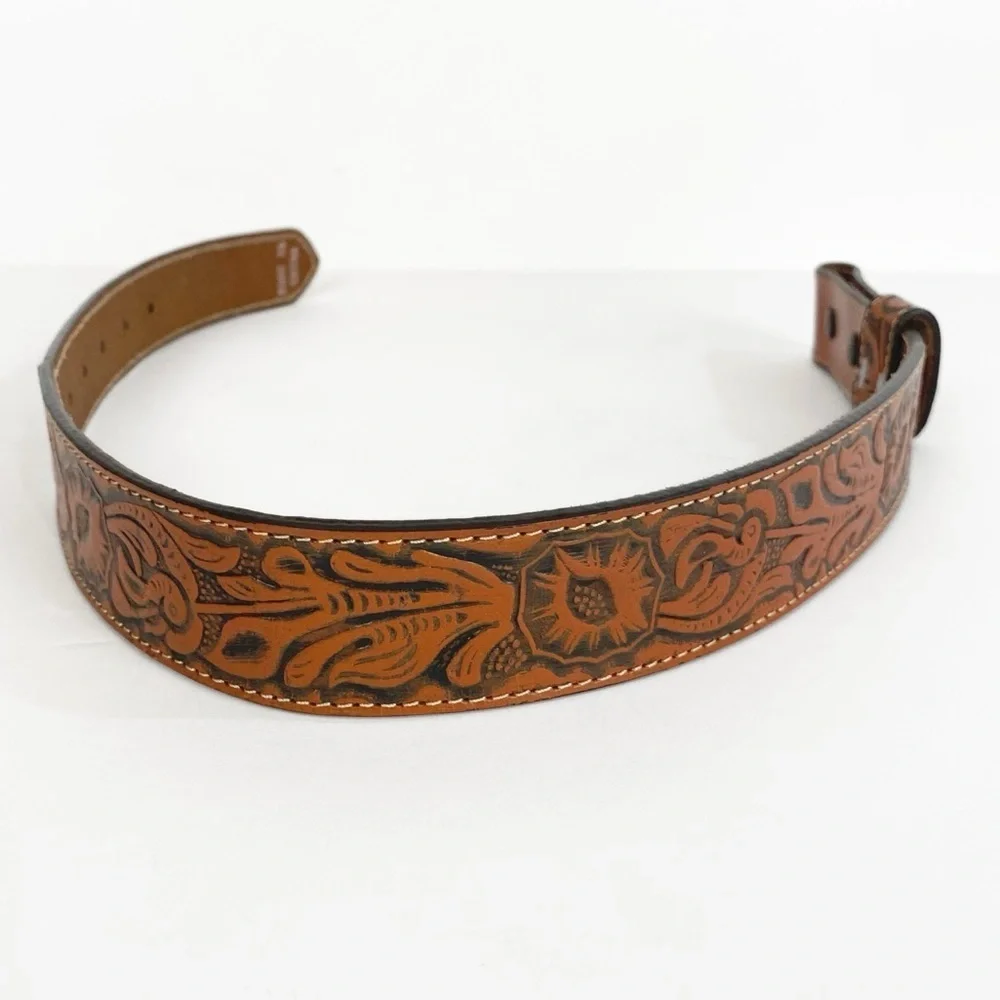 PINTLAR Western embossed Genuine Leather Belt Childrens size 20